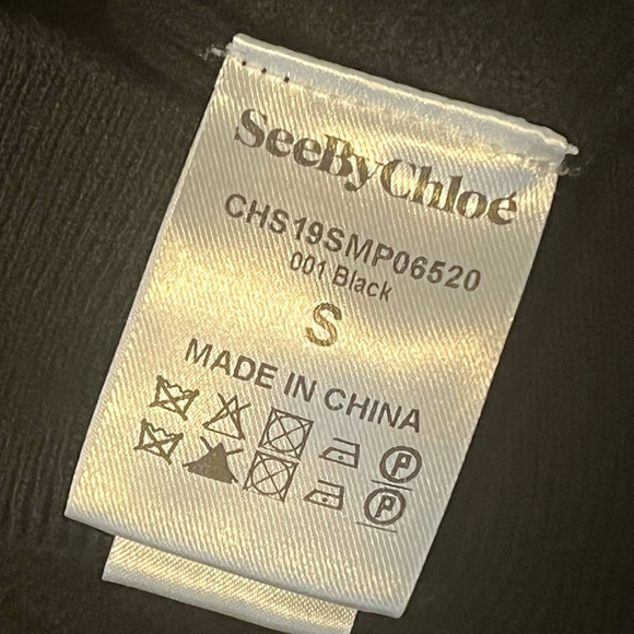 See by Chloe Black Lace Wool Blend Long Sleeve Oversized Sweater Small - Picture 7 of 8